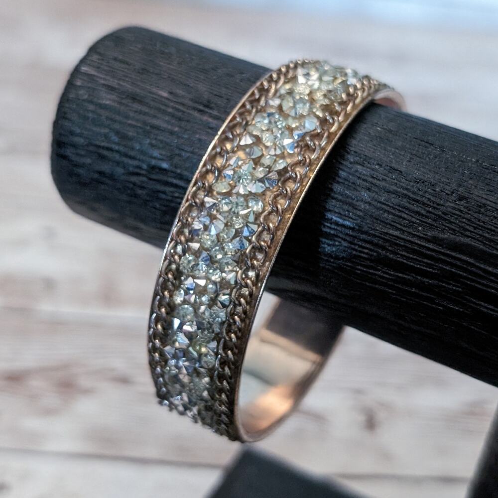Vintage Bracelet / Bangle - Chain & Gem Design